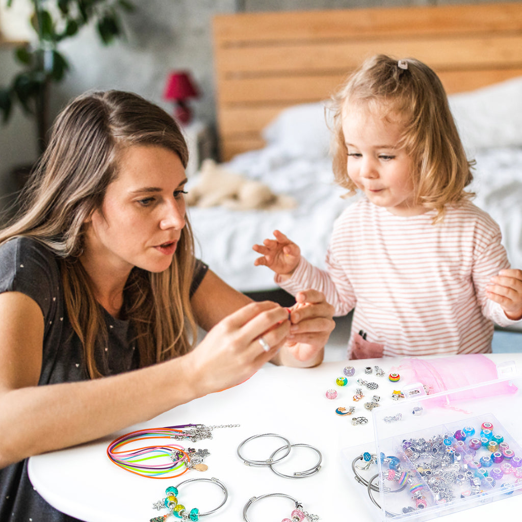 Charm Bracelet/Jewelry Making Kits for Kids Girls,Unicorn Birthday Gifts,Arts Crafts Toys for 5 6 7 8 9 12 Years Old Girls