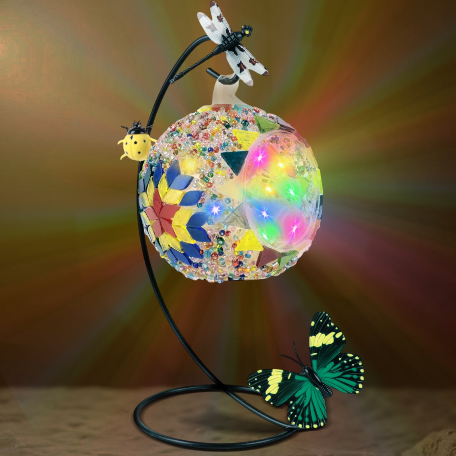Glass Mosaic Lamp & Light Kit, Gifts DIY Mosaic Arts and Crafts Kit for Kids & Adults, Creativity Handmade Artwork for Home Lighting Decor, Toys Girls Birthday Gifts Ages 6 7 8 9 10 11 12