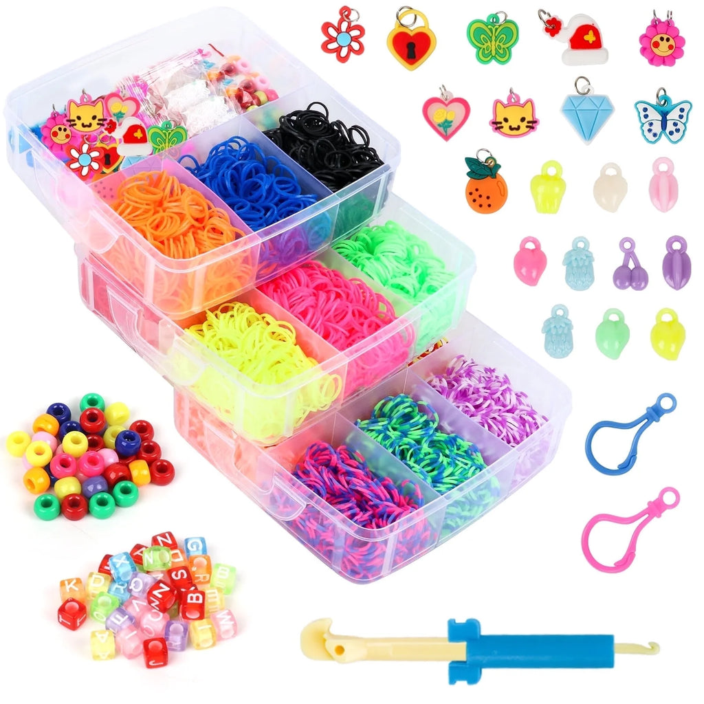 CandWuom 5000+ Rubber Band Bracelet Making Kit, Loom Rubber Bands Refill Set, Friendship Bracelets Making Kit Gifts for Girls Ages 8-12