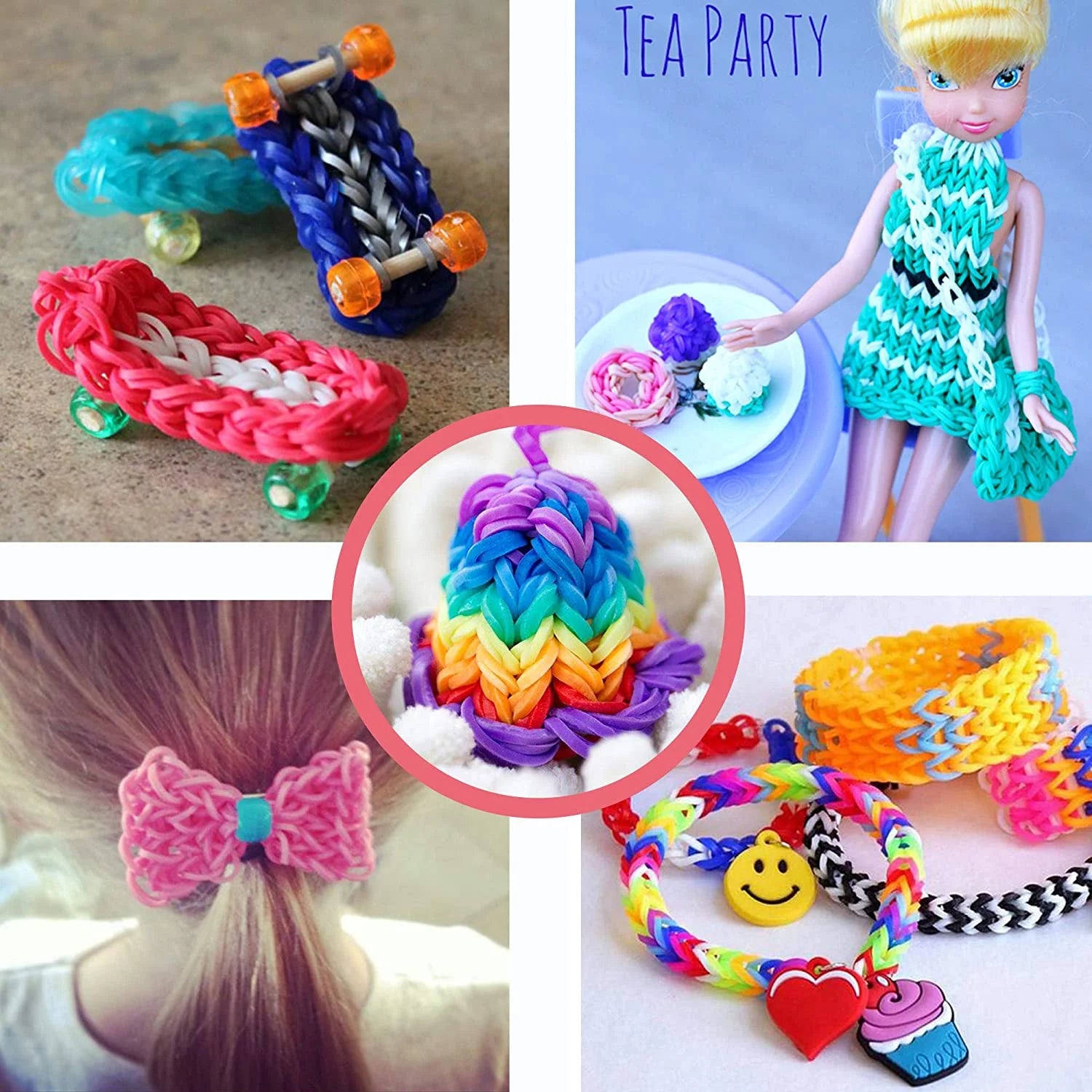 CandWuom Rubber Band Bracelet Making Kit, Loom Rubber Band for Bracelet Making for Girls 8-12 Gifts, Refill Loom Set Friendship Bracelet Making Kit(2 sets)