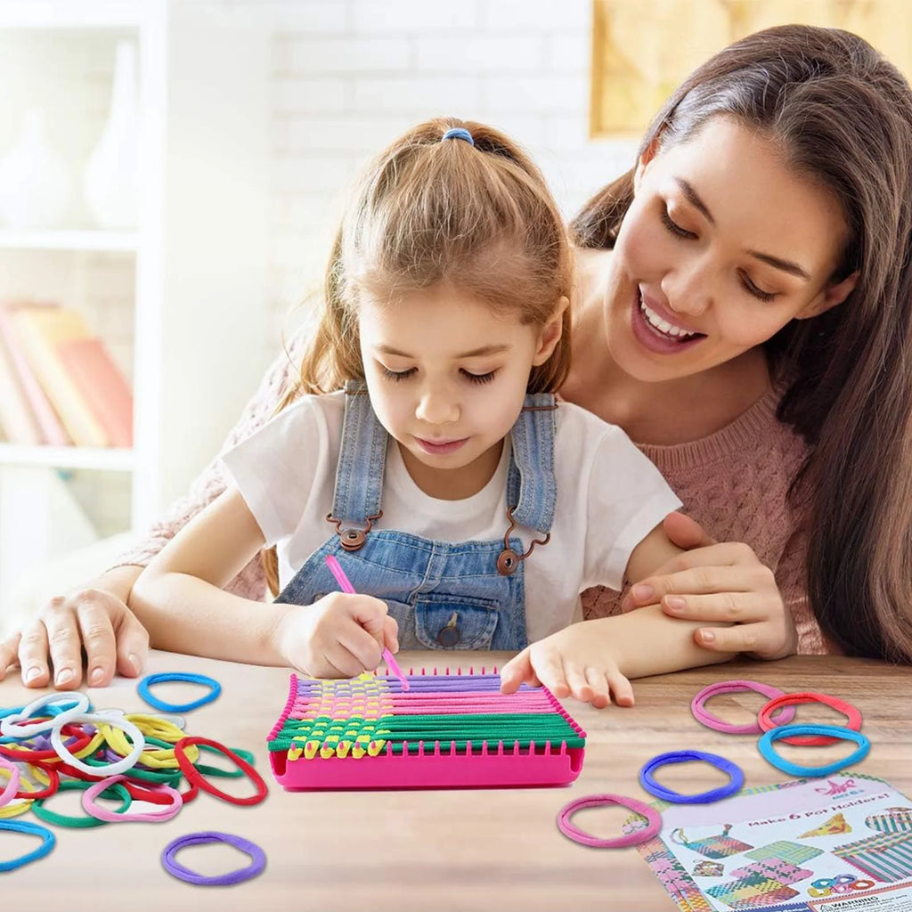 CandWuom Weaving Loom Kit Toys for Kids, Potholder Loops Crafts for Girls Ages 6-8, 7" Pot Holder Loom Knitting Kits Gifts for Kids 8-12