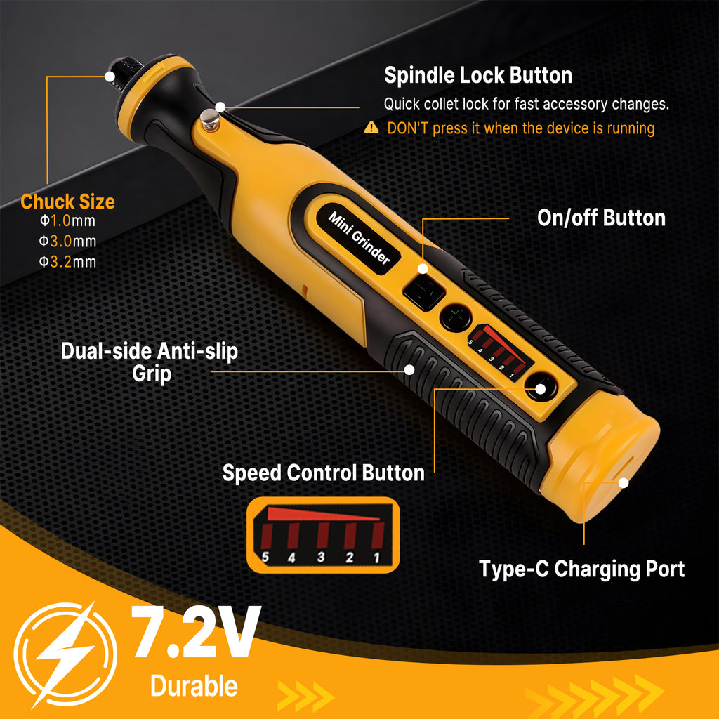 CandWuom Engraving Pen Tool Kit, Electric Mini Cordless Rotary Tools, 5-Speed 8000-28000RPM for Sanding, Polishing, Drilling, Etching, DIY Crafts