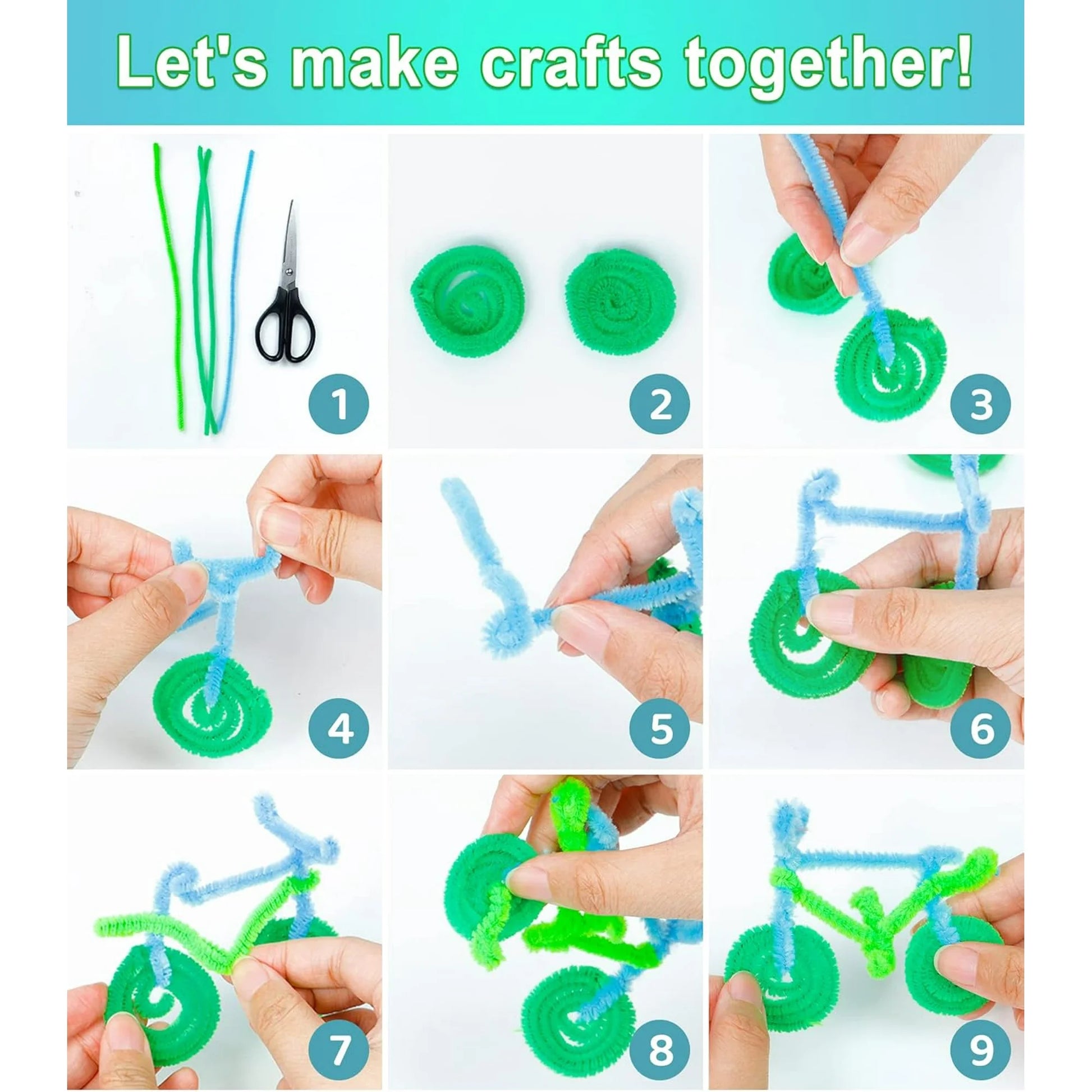CandWuom Pipe Cleaners for Crafts, 1200 Pcs 30 Assorted Colors 12 inch Chenille Stems Fuzzy Sticks for Kids and Adults