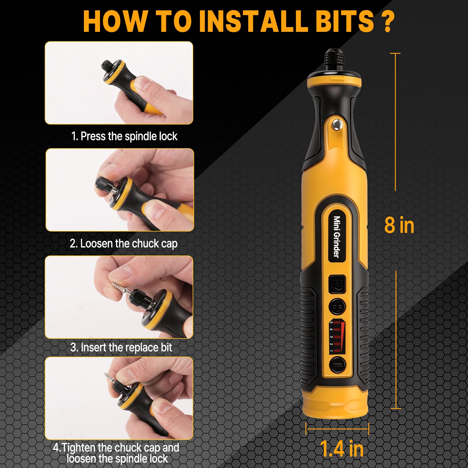 CandWuom Engraving Pen Tool Kit, Electric Mini Cordless Rotary Tools, 5-Speed 8000-28000RPM for Sanding, Polishing, Drilling, Etching, DIY Crafts