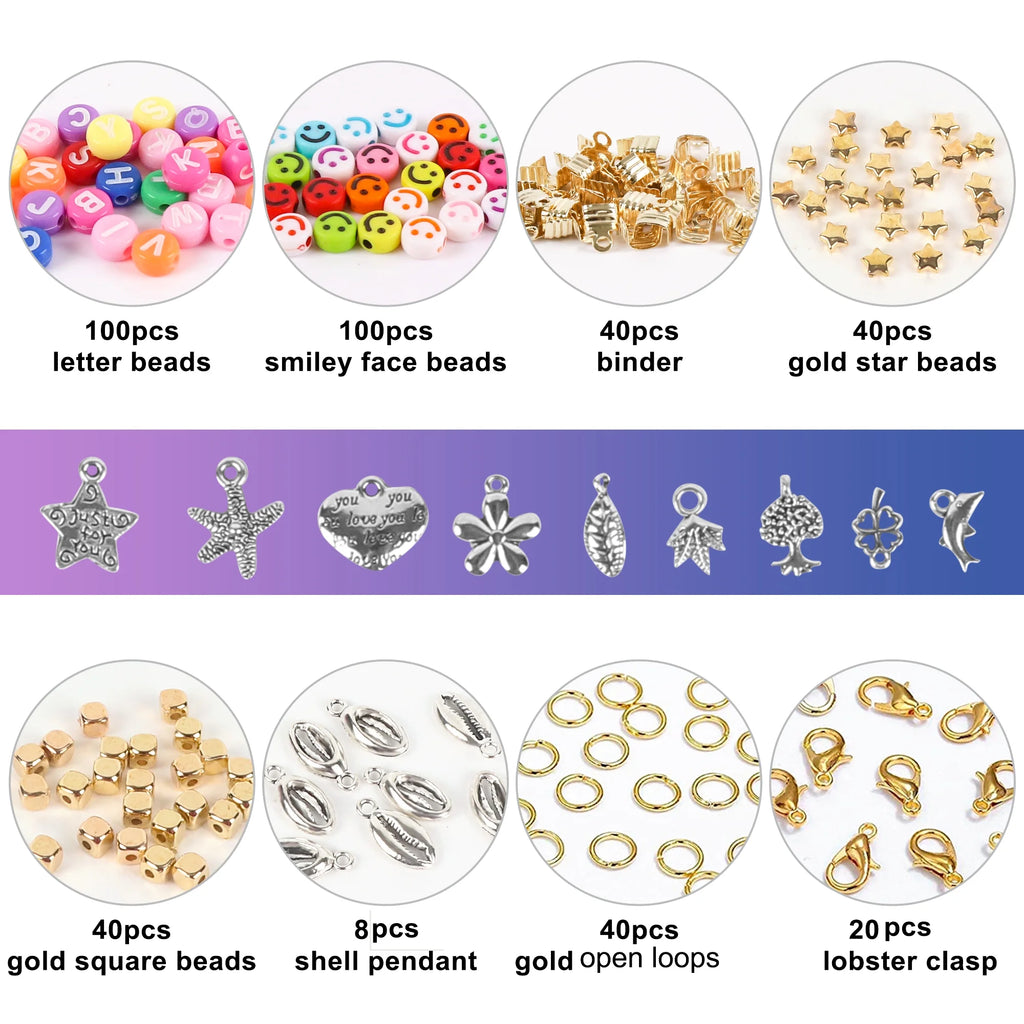 CandWuom 24 Colors Clay Beads for Bracelet Making Kit for Girls 8-12 Gifts, Polymer Heishi Beads, Letter Beads for Girls Jewelry Making Crafts