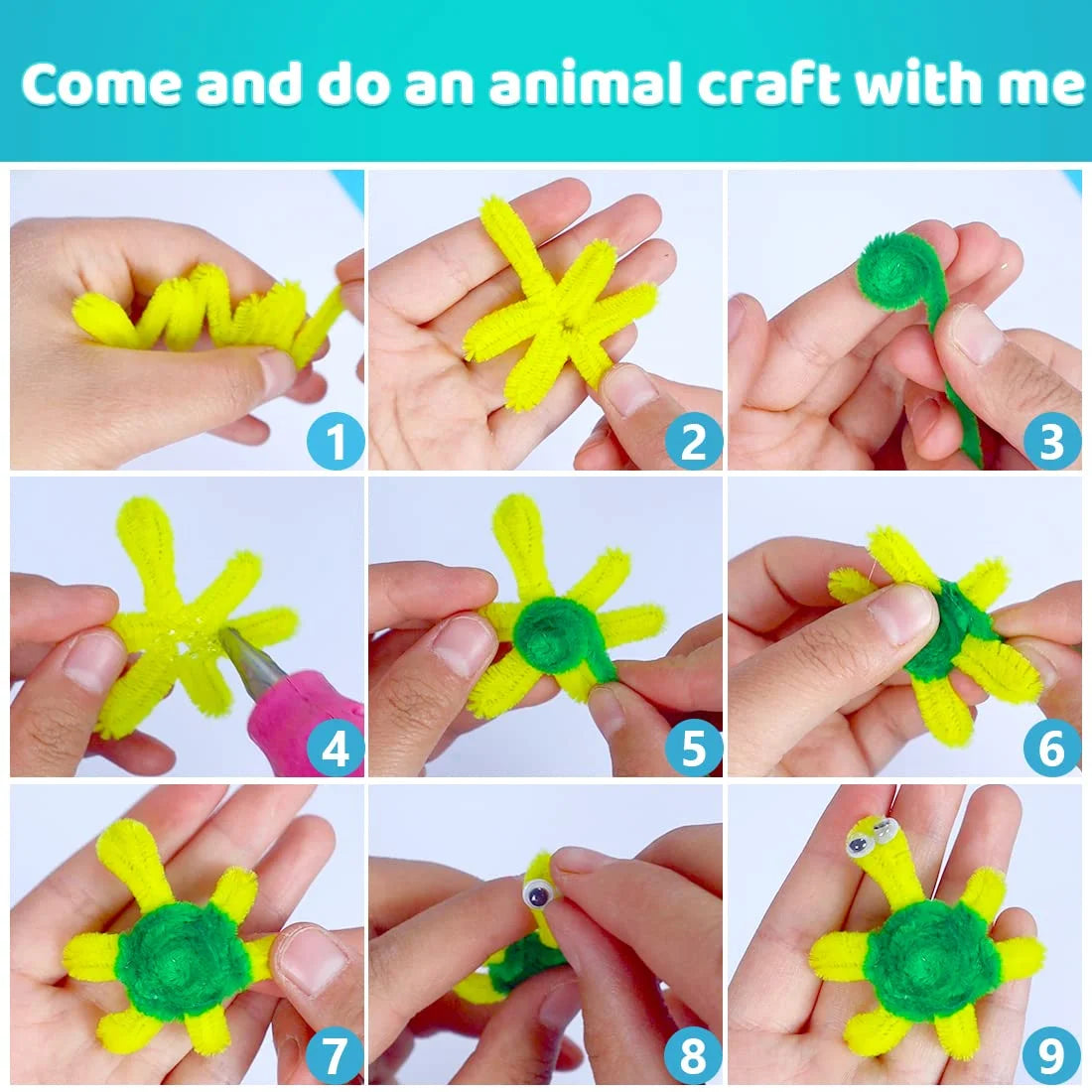 CandWuom Pipe Cleaners for Crafts, 1200 Pcs 30 Assorted Colors 12 inch Chenille Stems Fuzzy Sticks for Kids and Adults