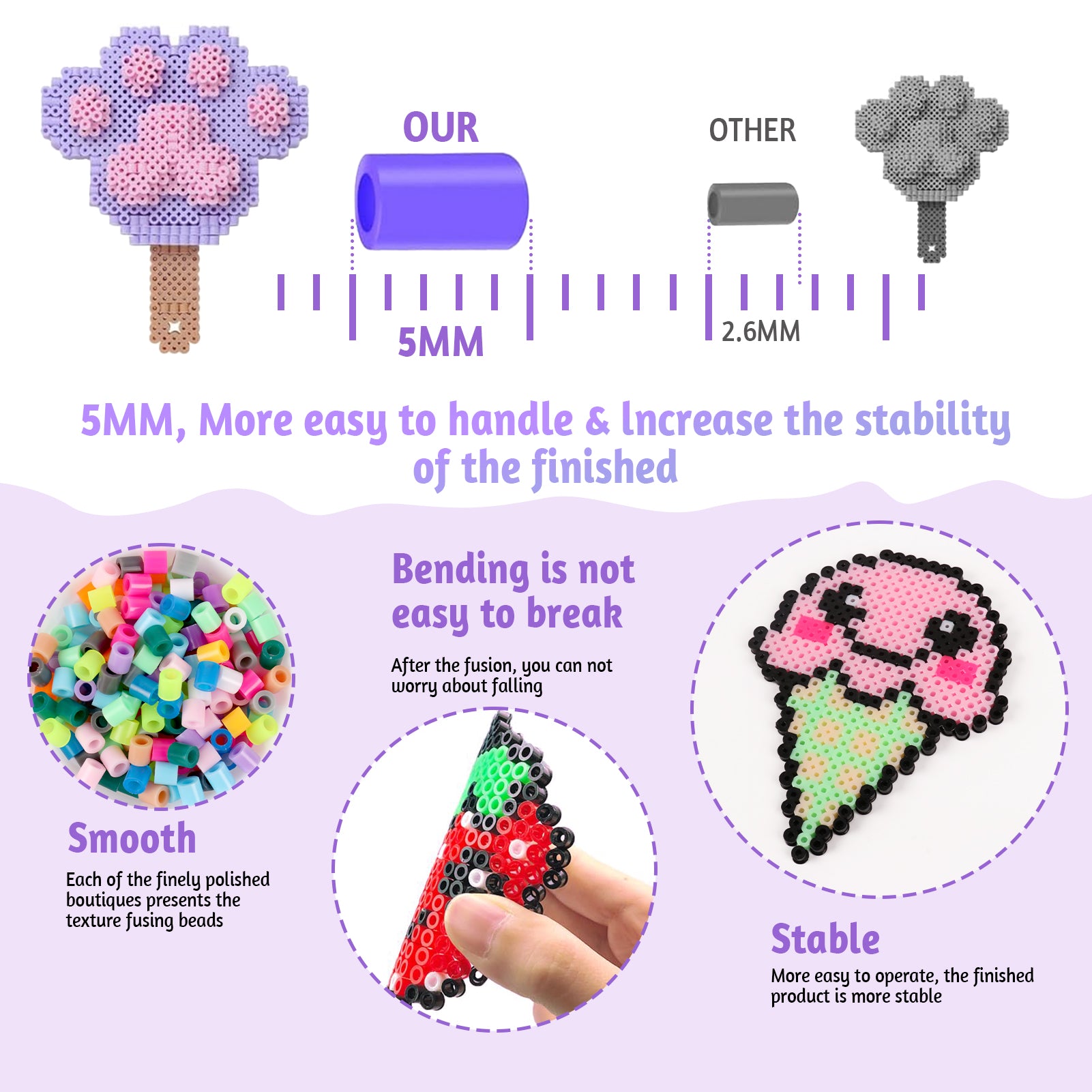 CandWuom Fuse Beads Kit - 11,000 Pcs 36 Color 5mm Iron Beads for Kids Kit, Customizable Melting Bead Kit for 5-12 Girls DIY Craft Gift