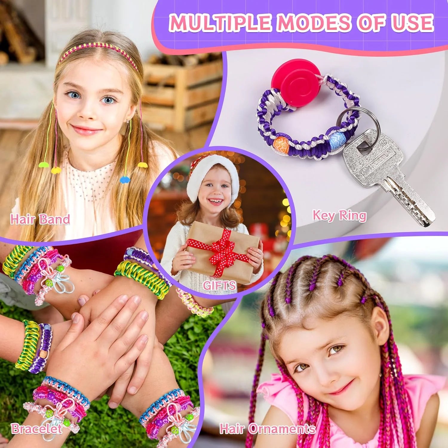 CandWuom Friendship Bracelet Making Kit, Bracelet Kit for Girls, Jewelry Bracelet Kit, Portable DIY Knitting for Kids, Best Gifts Ideas for Kids Age 7 8 9 10 11 12 Year Old (Yellow)