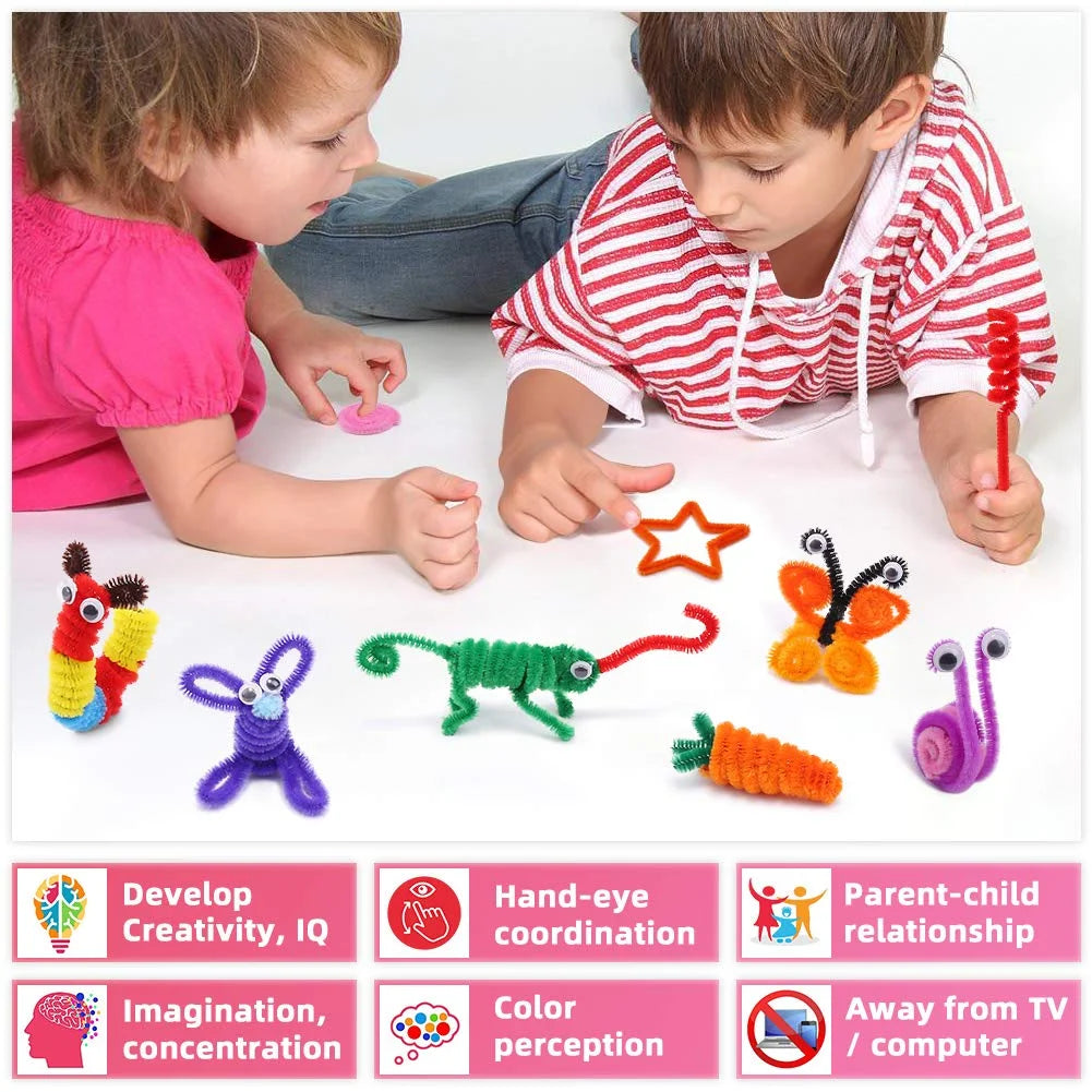 CandWuom 360 Pieces Pipe Cleaners 30 Assorted Colored Chenille Stems for Art and Crafts, Children’s Craft Supplies (6 mm x 12 inch)
