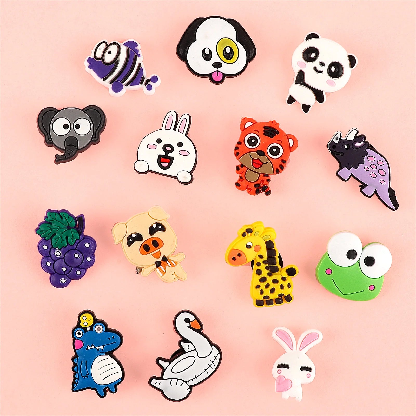 CandWuom Shoe Decoration Croc Charms, 100 Packs PVC Shoe Charms for Kids Easter Egg Fillers, Multicolor, 100Pcs