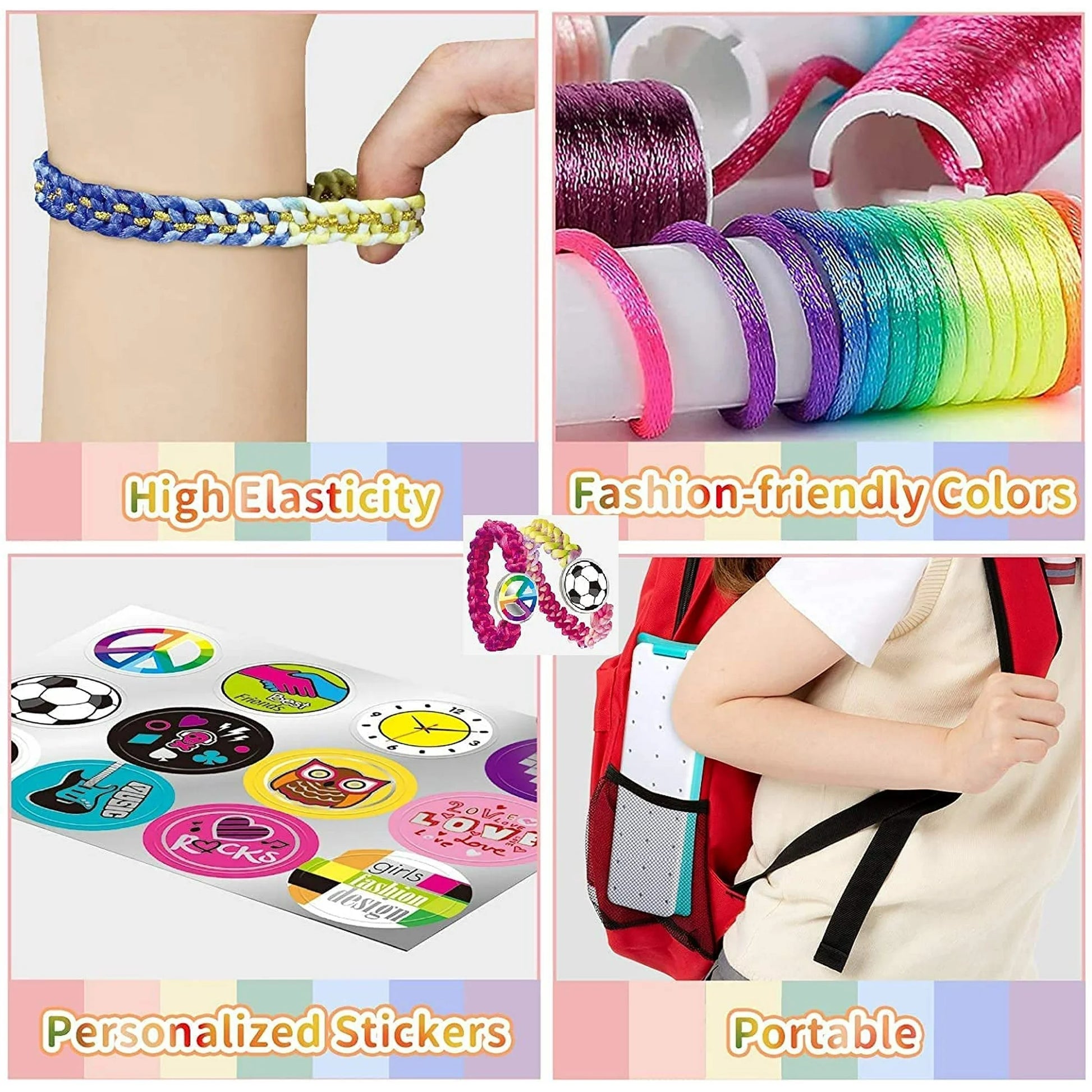CandWuom Friendship Bracelets Making Kit for Girls, DIY Craft Kit Toys for Girls 8-12 Years Old Kids Favored Birthday Christmas Gifts