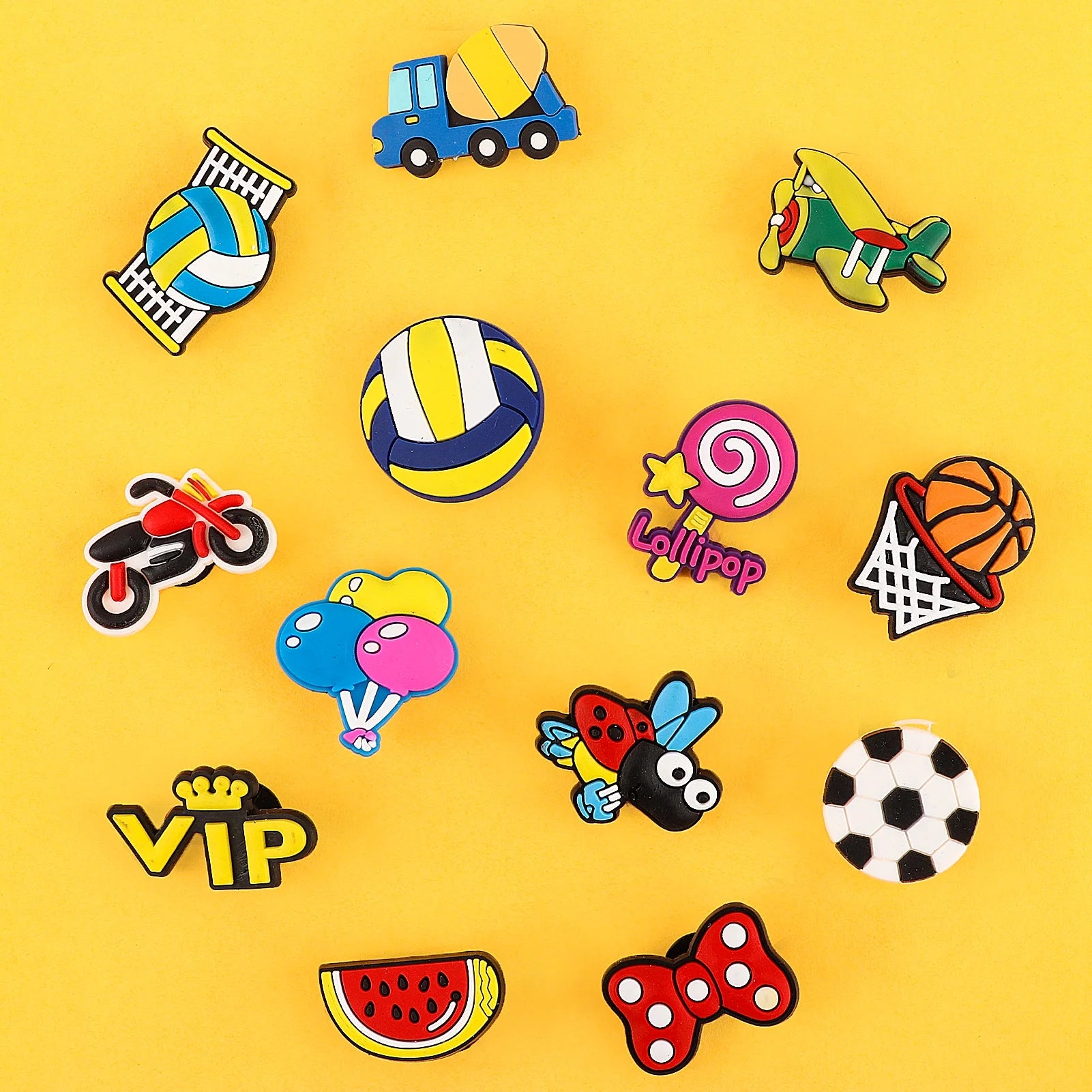 CandWuom Shoe Decoration Croc Charms, 100 Packs PVC Shoe Charms for Kids Easter Egg Fillers, Multicolor, 100Pcs