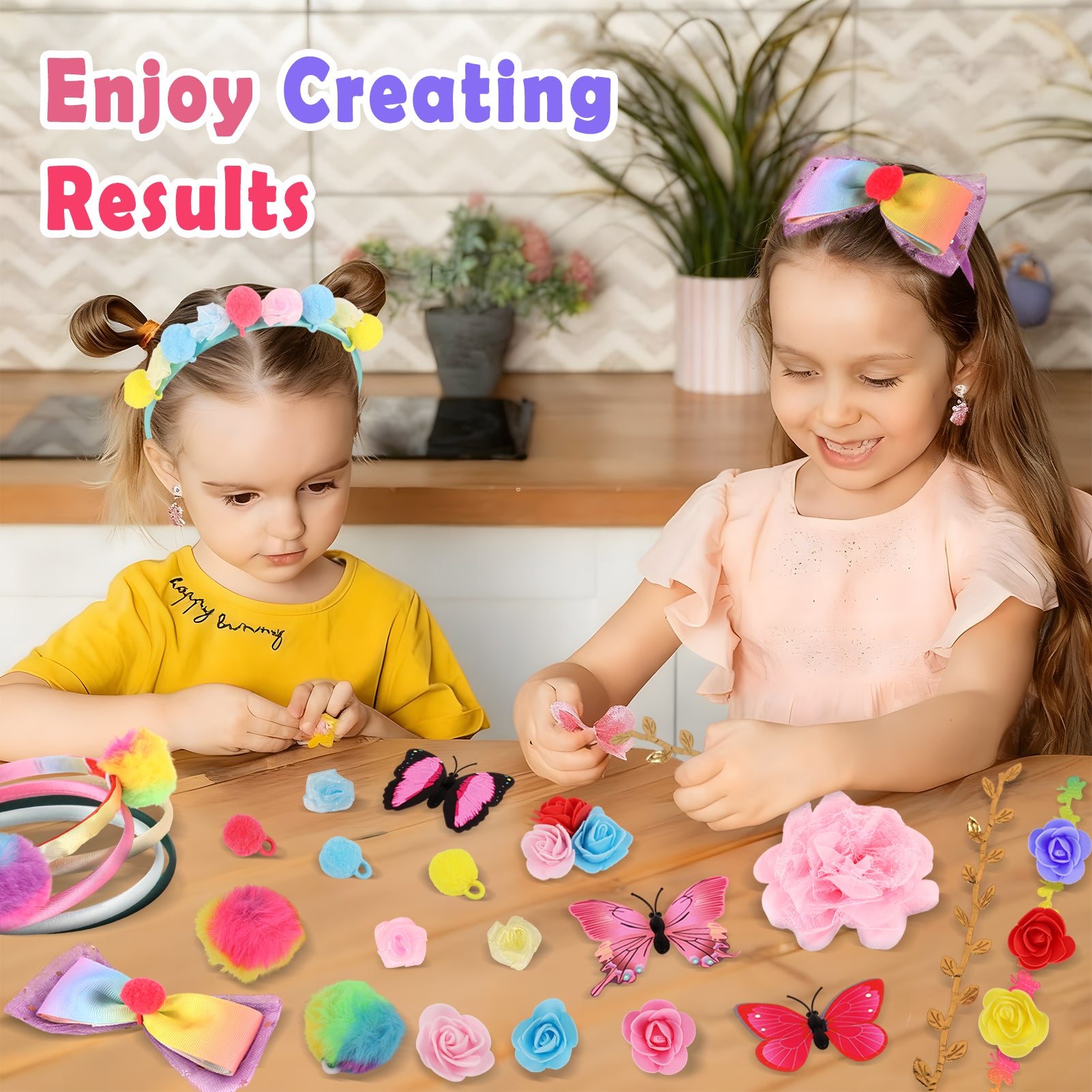 CandWuom Headband Making Kit for Girls, Gifts & Toy for 6 7 8 9 10 Girls, Make Your Own Fashion Headbands for Kids, DIY Hair Accessories Set, Little Kids Art & Craft Gifts