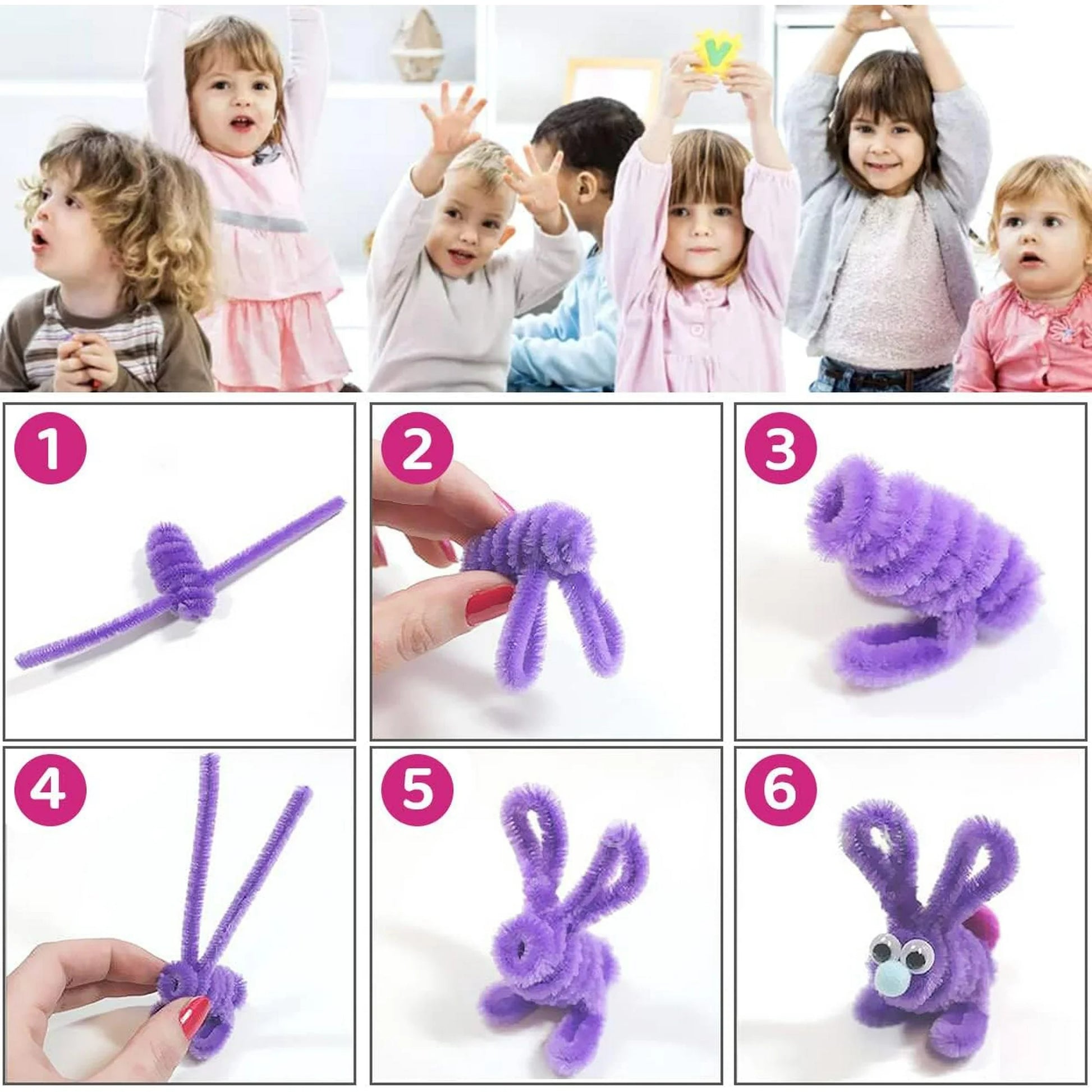 CandWuom Pipe Cleaners for Crafts, 1200 Pcs 30 Assorted Colors 12 inch Chenille Stems Fuzzy Sticks for Kids and Adults