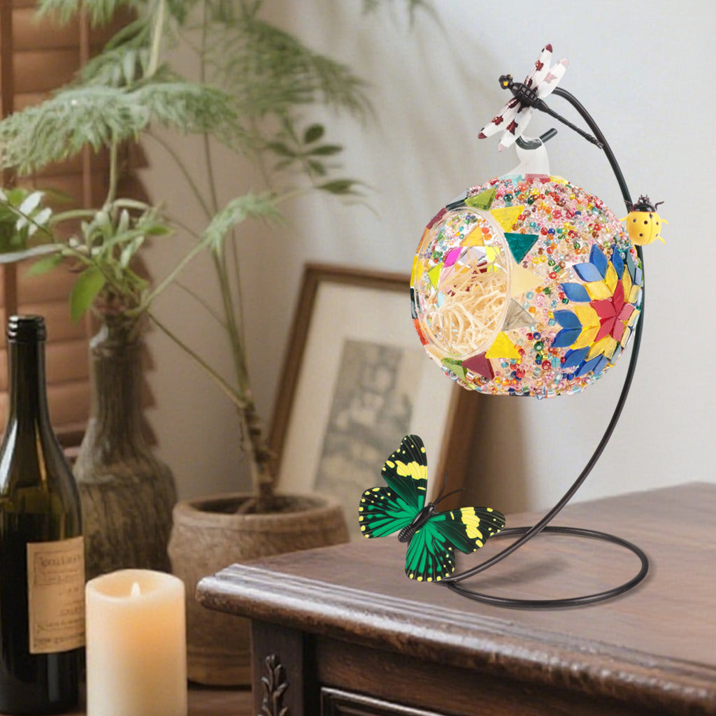 Glass Mosaic Lamp & Light Kit, Gifts DIY Mosaic Arts and Crafts Kit for Kids & Adults, Creativity Handmade Artwork for Home Lighting Decor, Toys Girls Birthday Gifts Ages 6 7 8 9 10 11 12