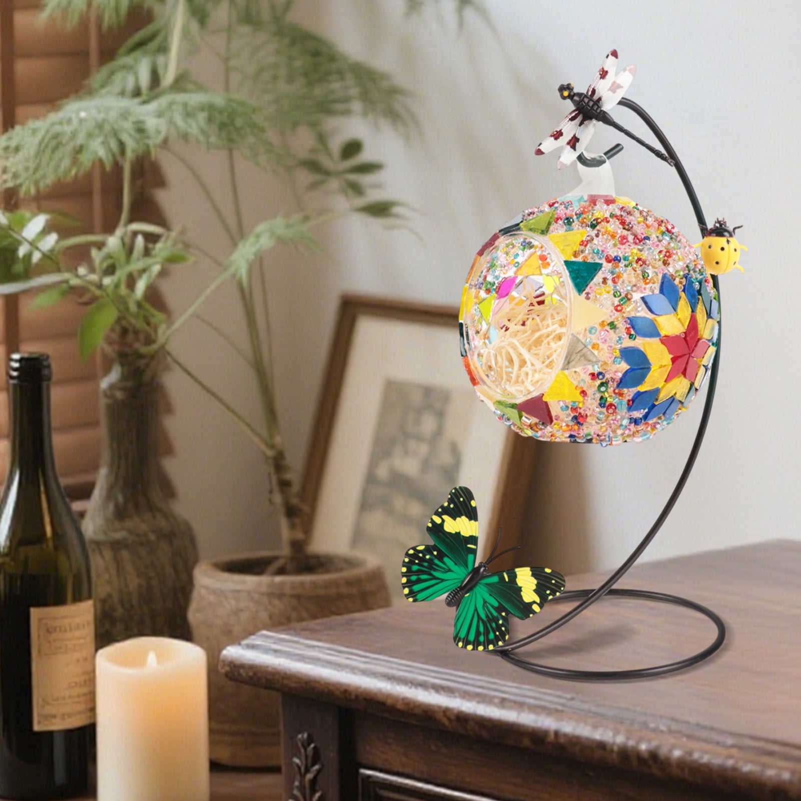 Glass Mosaic Lamp & Light Kit, Gifts DIY Mosaic Arts and Crafts Kit for Kids & Adults, Creativity Handmade Artwork for Home Lighting Decor, Toys Girls Birthday Gifts Ages 6 7 8 9 10 11 12
