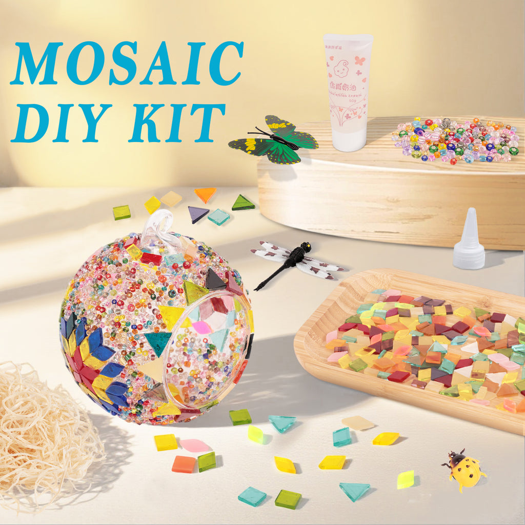 Glass Mosaic Lamp & Light Kit, Gifts DIY Mosaic Arts and Crafts Kit for Kids & Adults, Creativity Handmade Artwork for Home Lighting Decor, Toys Girls Birthday Gifts Ages 6 7 8 9 10 11 12