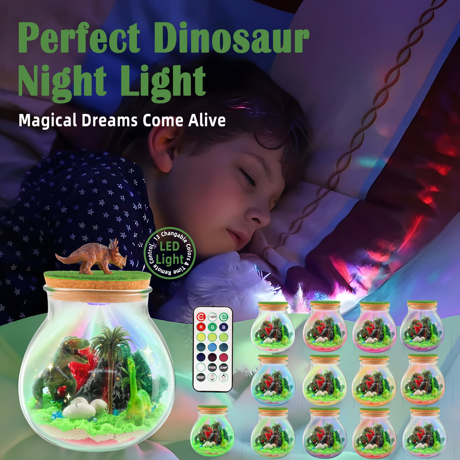 CandWuom Dinosaur Gifts for Boys - Dinosaurs Terrarium Kit for Kids - Birthday Gift for Boy Ages 4 5 6 7 8-12 Year Old - DIY Dino Toys for Boys - Arts and Crafts Kit for Kids